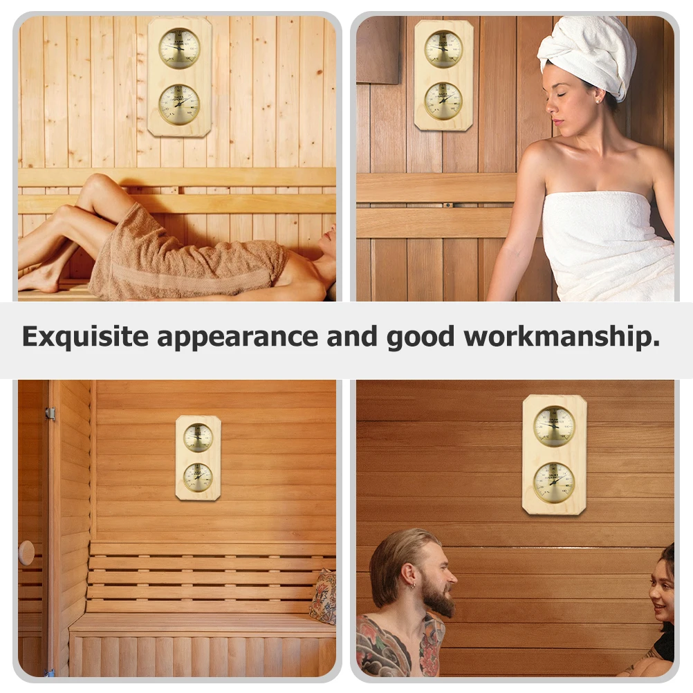 Termometr higrometr do sauny z drewna i miedzi, wytrzymały higrometr wewnętrzny, miernik wilgotności powietrza, miernik temperatury pokojowej