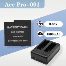 1800mAh 3.85V Li-ion Battery for Insta360 Ace/Ace Pro – Dual Charging Slot Compatible Replacement
