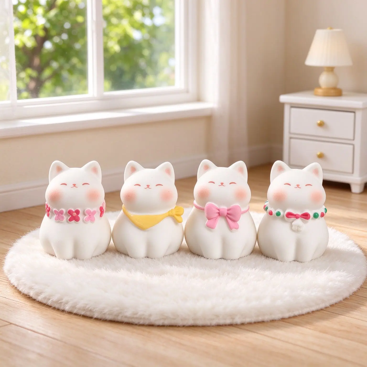New Christmas Micro Landscape Small Ornament Creative Cartoon Cat DIY Resin Cute Granules Car Cat Desktop Gift Small Ornament