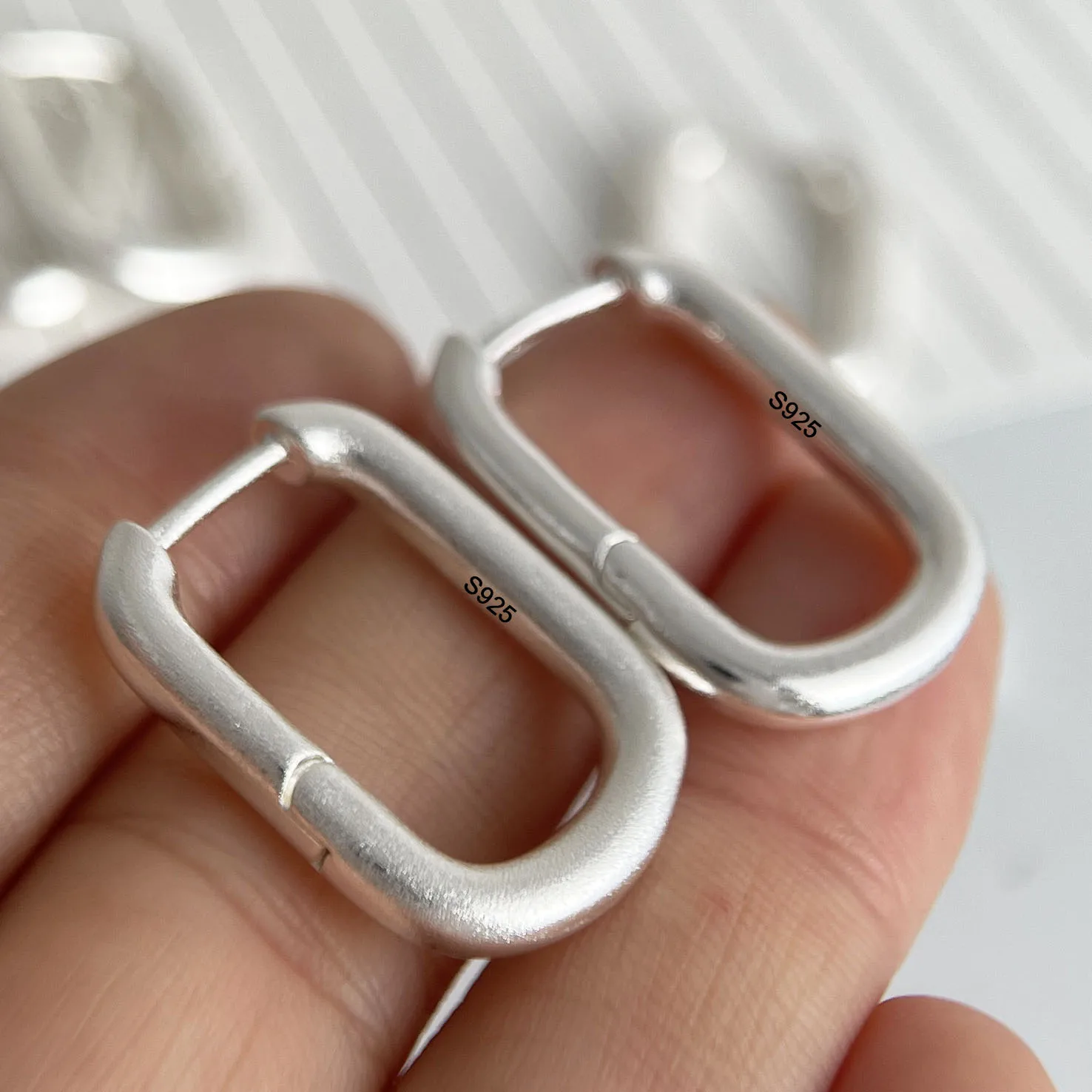 

925 Sterling Silver Earrings For Women Trendy Shinning Heavy Geometric Earring Jewelry Prevent Allergy Party Accessories Gift