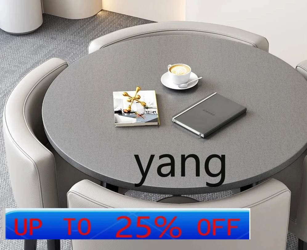 

LMM simple negotiation table and chair combination meeting training round table milk tea shop table and chair
