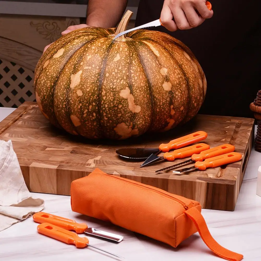 Jack-O-Laterne Werkzeugs atz Halloween Kürbis Schnitzwerk zeuge Set mit Edelstahl klingen Anti-Rutsch-Griffe für Jack-O-Laterne