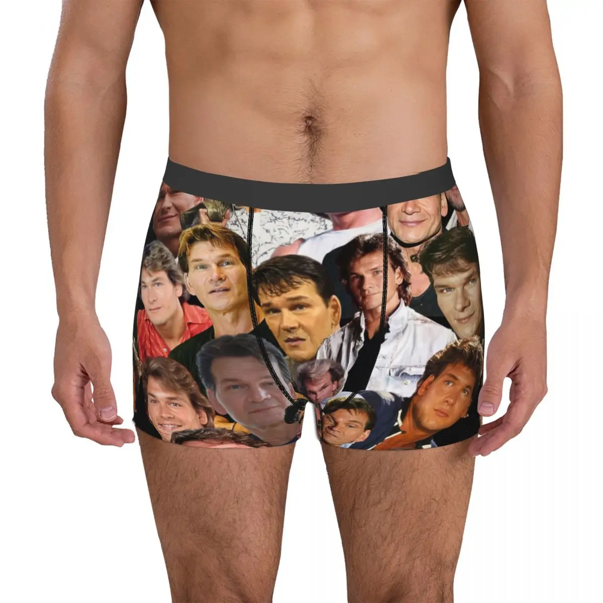 

Patrick Swayze Photo Collage Men's Boxer Briefs Shorts Men Underpants Cartoon Anime Funny Men's Panties Soft Underwear For Men