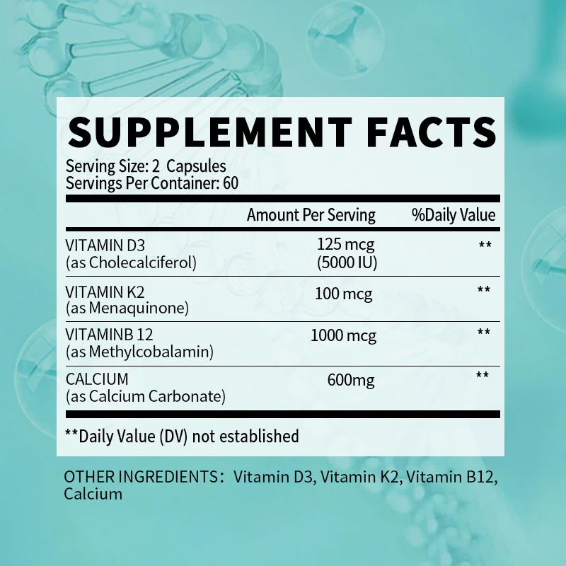 Orgmax VItamin D3K2 Capsule VB 12 Sunshine Vitamin Support Calcium Absorption Bone Teeth Joints Immune Health Weight Management