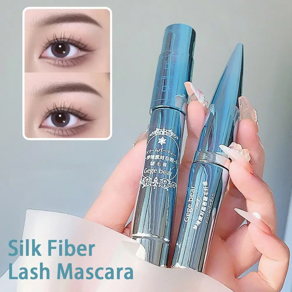 Waterproof Black Mascara Long Lasting Silk Fiber Brush Makeup Eyelash Mascara Cosmetic Curling Eyelashes Lengthening ﻿ Exte C4V8
