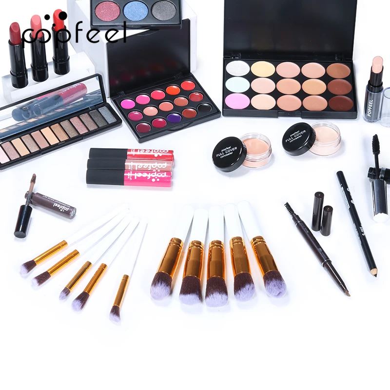 Frauen Make-up Set Lidschatten Concealer Lip gloss Mascara Lippenstift Eyeliner Set Pinsel Make-up Set Kosmetik Schönheit Gesundheit