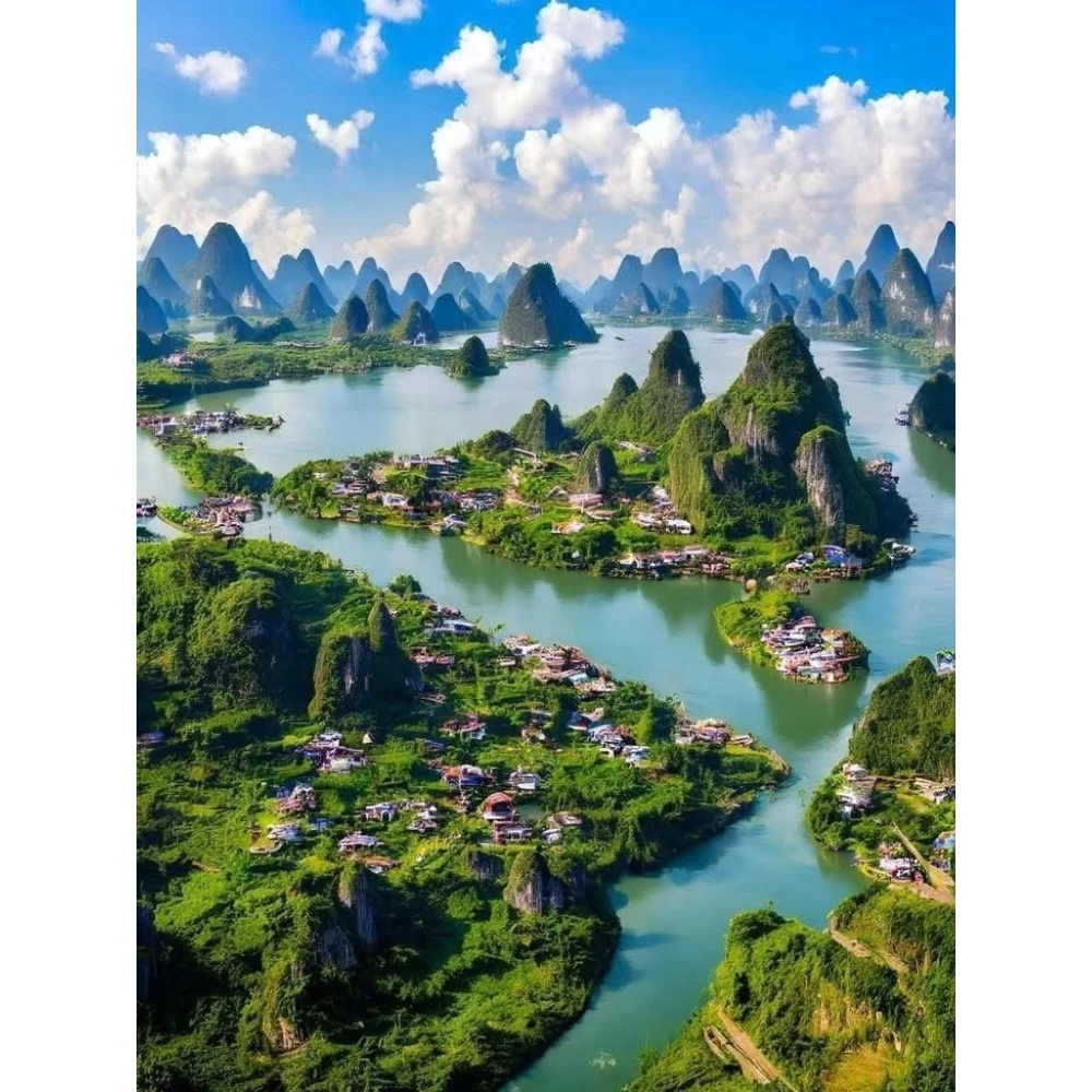 

Many Islands Scenery 500/1000/1200/2000 PCS Jigsaw Puzzles Family Activity Games DIY Puzzle for Living Room Home Decor Gift