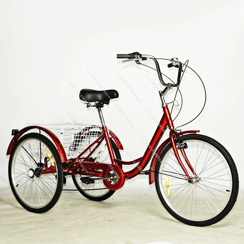 24 Inch Variable Speed Elderly Pedal Tricycle Cross-border Vegetable Basket Truck 24 inch 7 speed