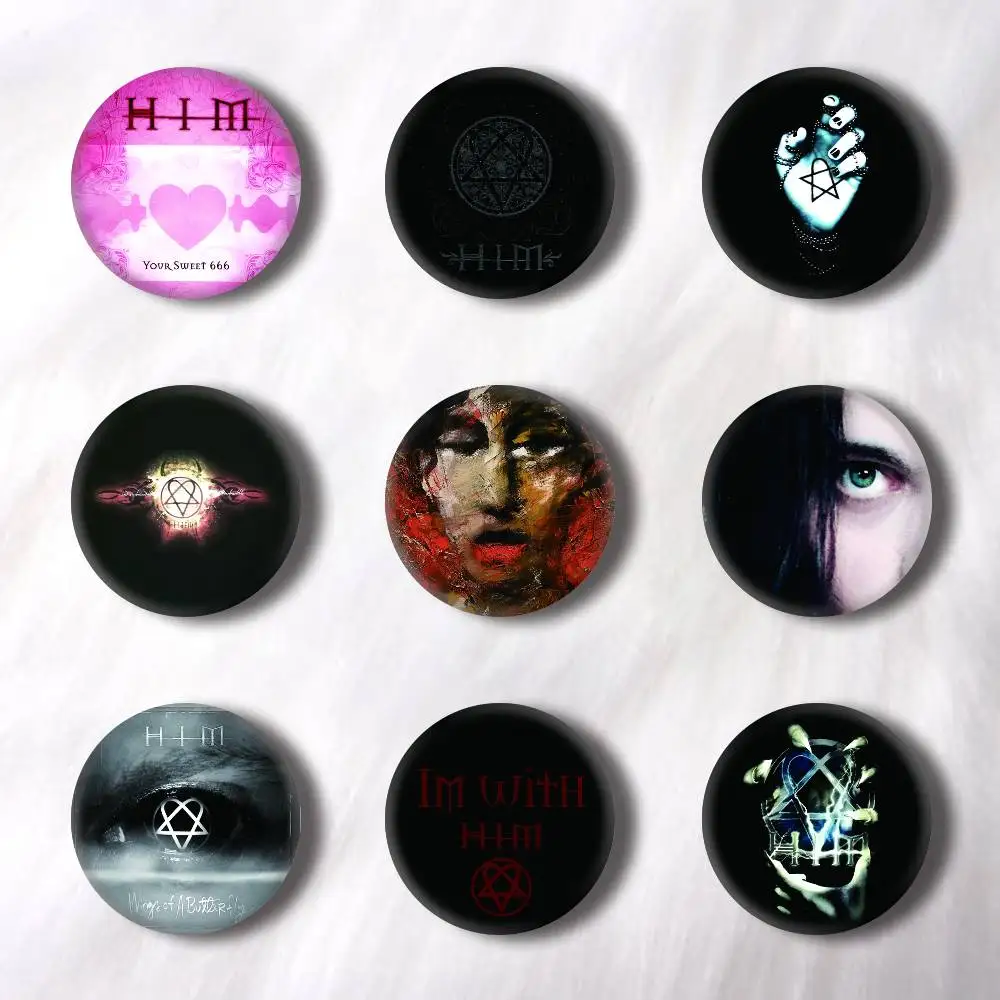 Rock H-HIM Band Creative Round Button Badges Pin Brooch Backpack Jewelry Gift