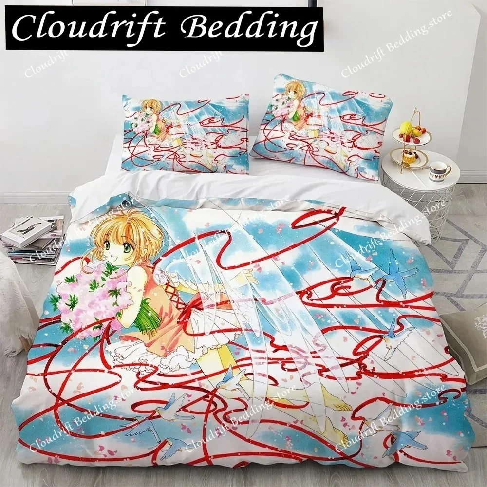 3D Print Cardcaptor Sakura Bedding Set Duvet Cover Bedroom Comforter Single Twin King ​Size Quilt Cover Home Textile