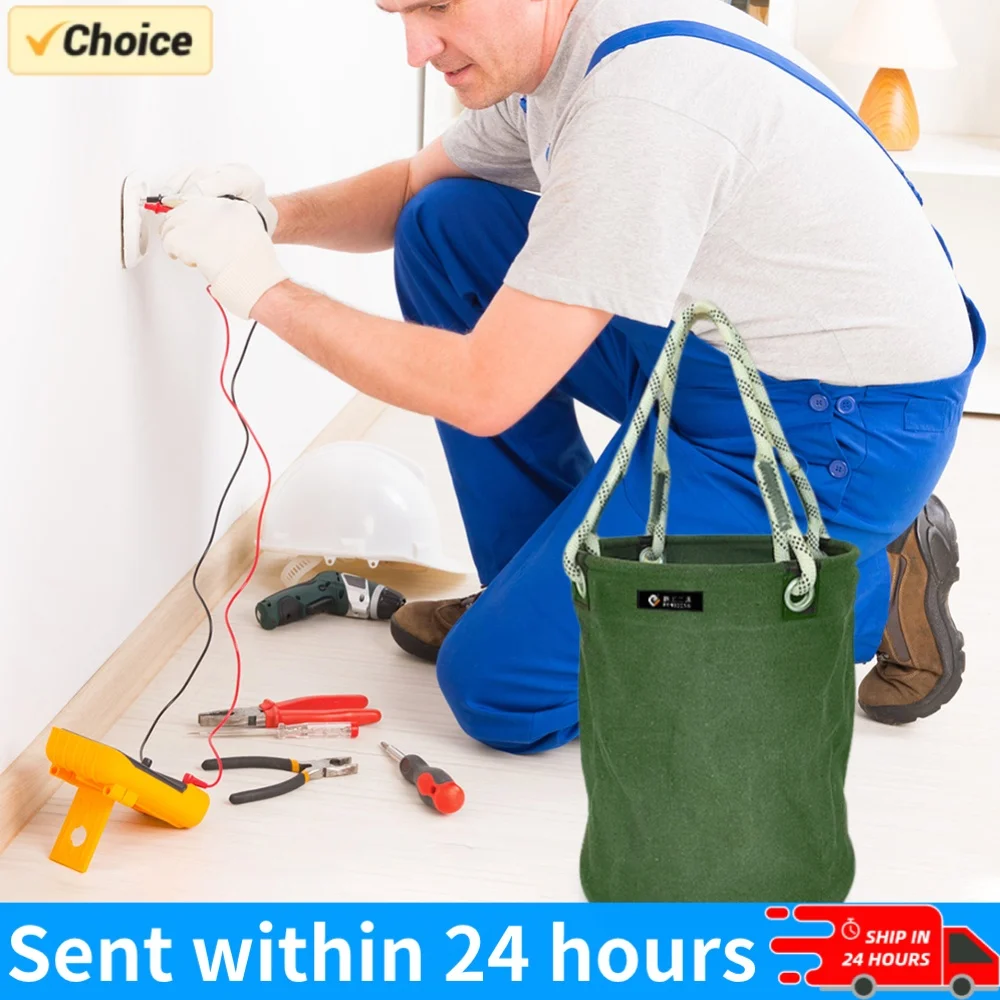 canvas-tool-bucket-bag-aerial-work-tool-bag-with-plastic-bottom-gardening-lawn-leaf-bag-for-electrician-for-garden-cleaning-tool