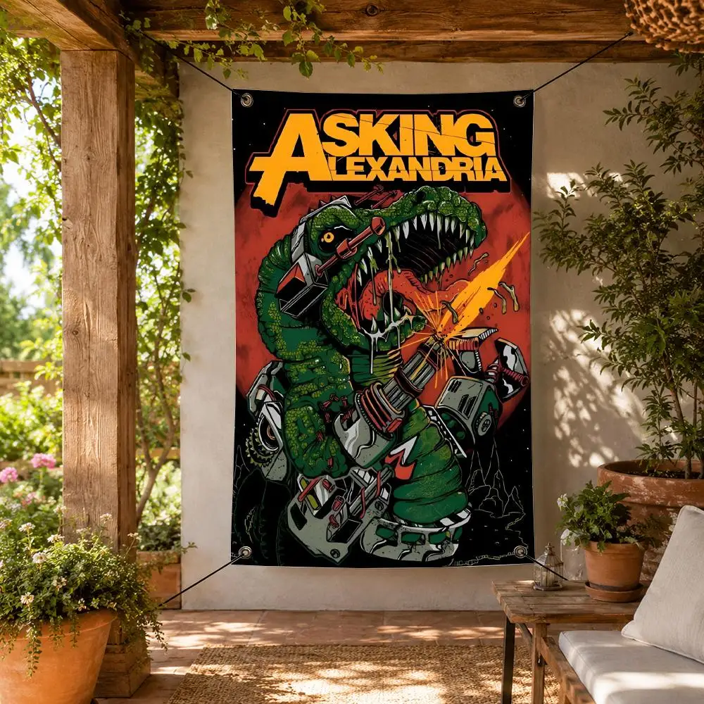 Band A-Asking Alexandria Flags Decorative Flag Banner for Indoor Outdoor Wall Garden Yard Porch Patio Home Party Decor