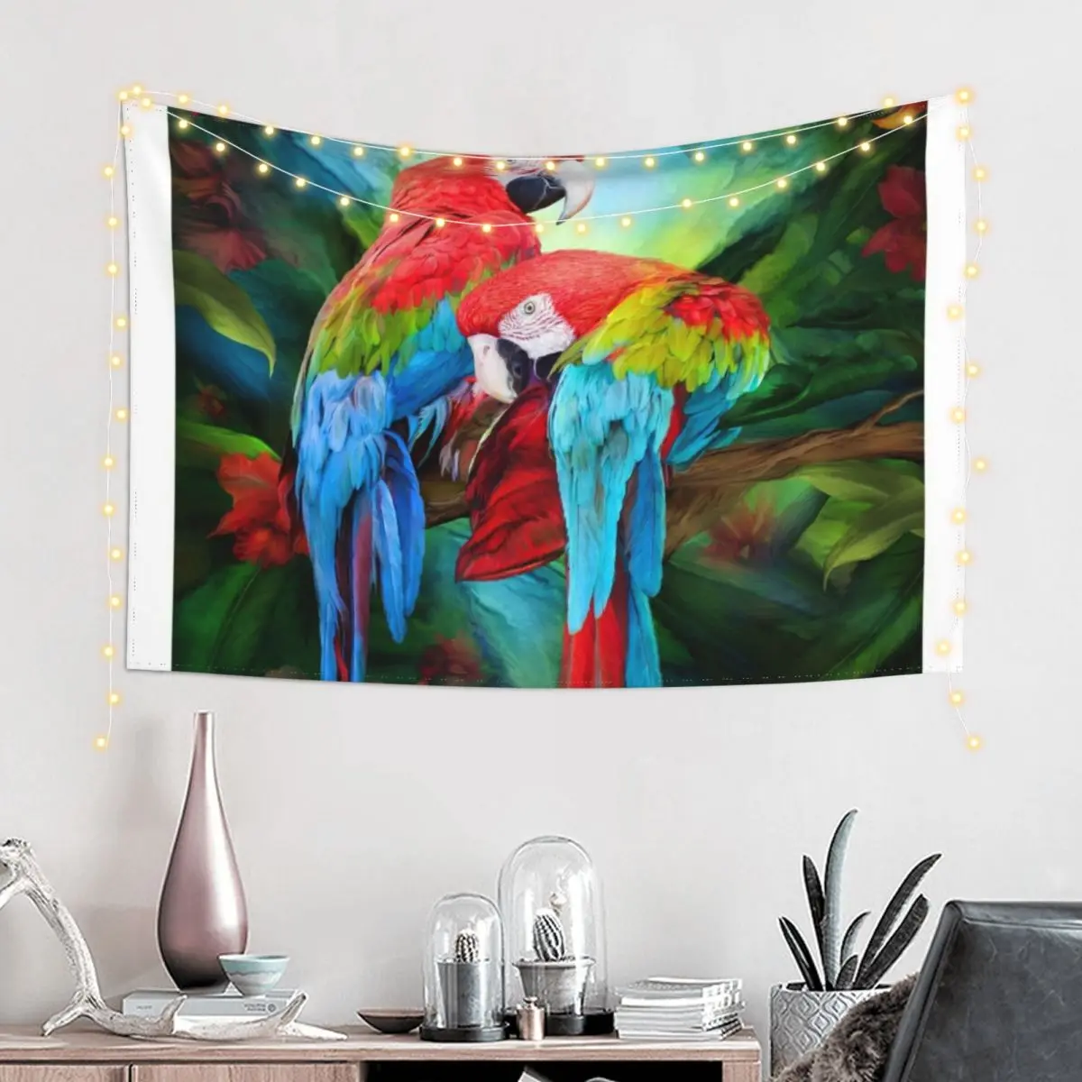 

Tropic Spirits - Macaws Tapestry Kawaii Room Decor Room Decorating Aesthetic Bedrooms Decor Tapestry