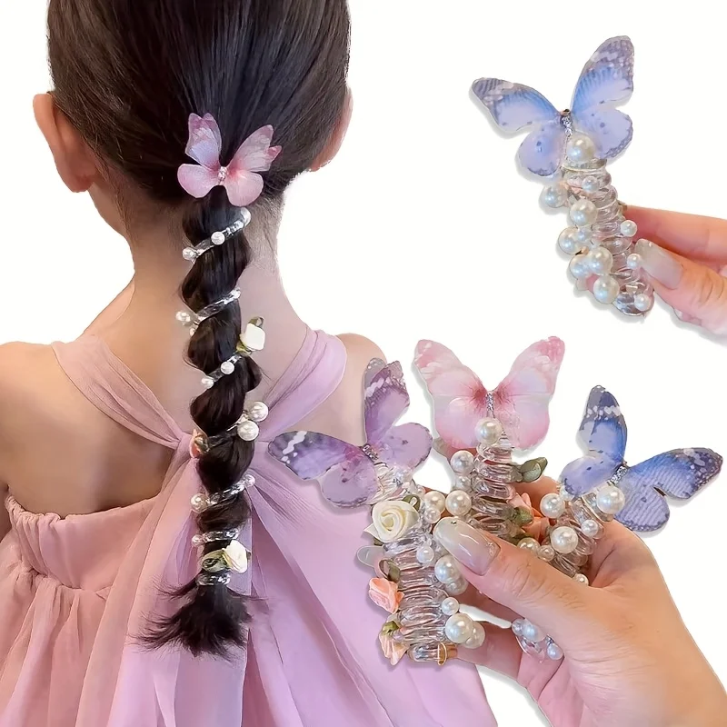 

2pcs Whimsical Butterfly Mesh Headbands for Girls Hair Accessories for Daily Wear, Parties, Elegant Hair Tie | Intricate Design