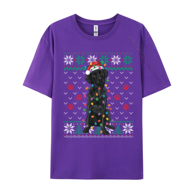 Black Labrador Christmas Ugly Sweater Dog Lover Xmas Pajama T-Shirt Graphic Tee Shirt Male Vintage Cotton Tops Tees Oversized