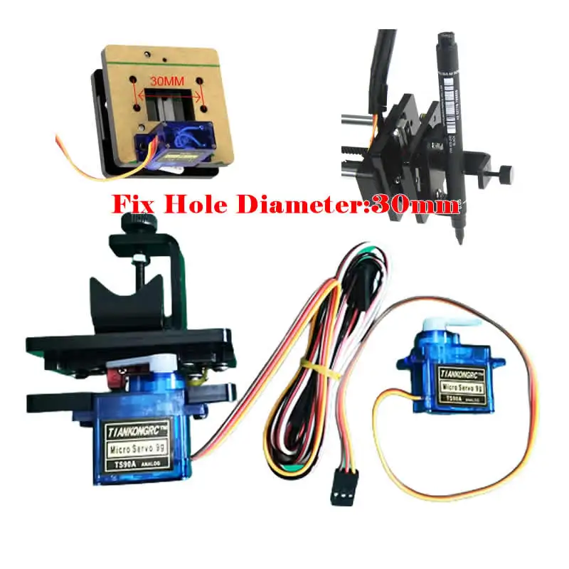 Zeichnung schreiben Roboter Maschine xy-Plotter Beschriftung Servo Power Metall Bleistift Kugelschreiber Kit mit Clip Klemme Drähte quadratisch