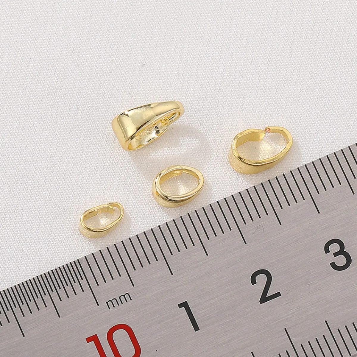 14K copper bag real gold melon seed buckle pendant buckle bead waist buckle DIY handmade bracelet necklace connecting material j