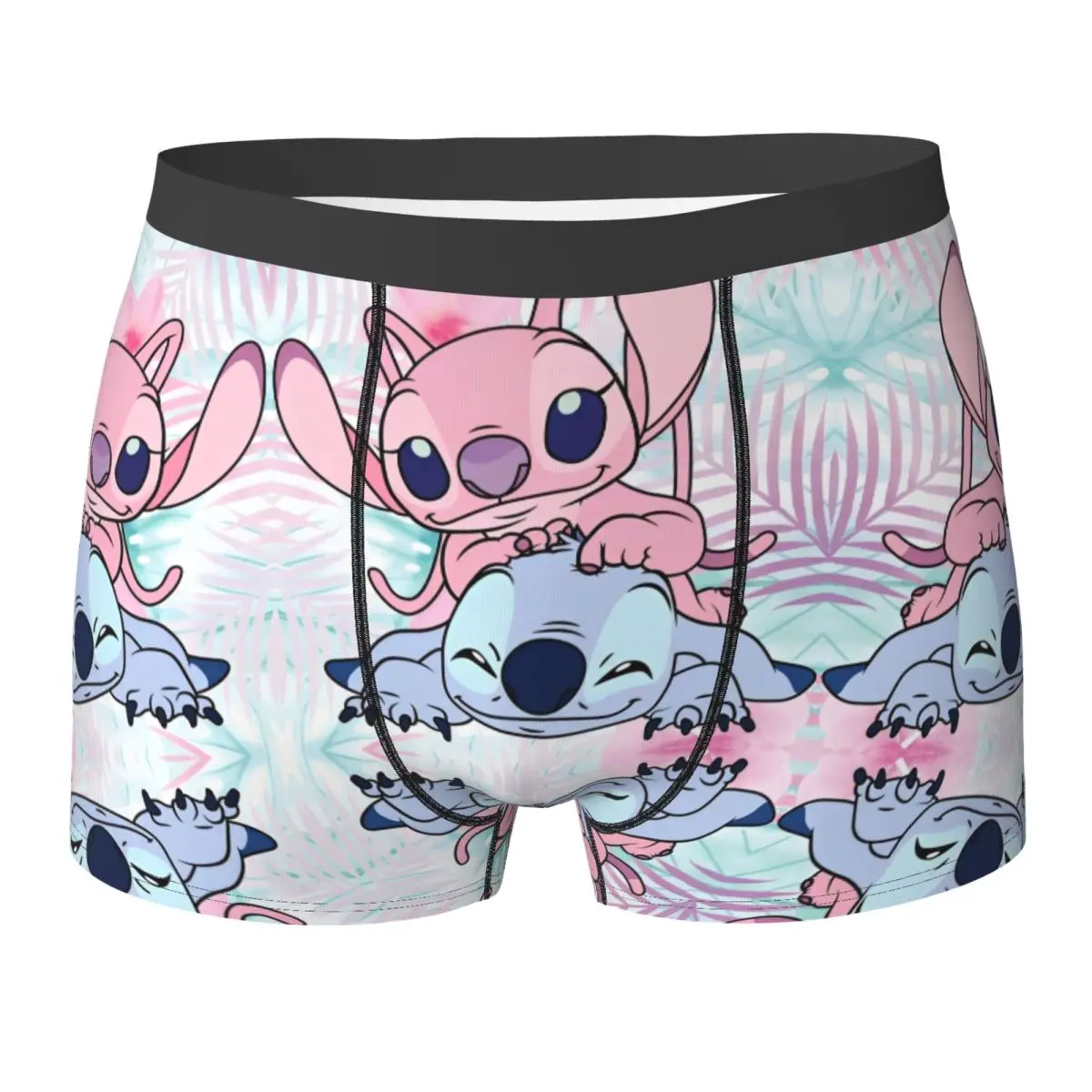 Stitch การ์ตูน MINISO ออกแบบชุดชั้นใน Boxershorts คุณภาพสูงกางเกงในชายกางเกงขาสั้นสบายกางเกงของขวัญวันเกิด