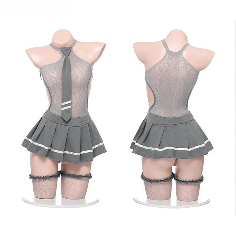 Sexy Lingerie Student Uniform Schoolgirl Mini Dress Bar Student Uniform Sexy Pantyhose Hollow Out Lingerie Cosplay Costume