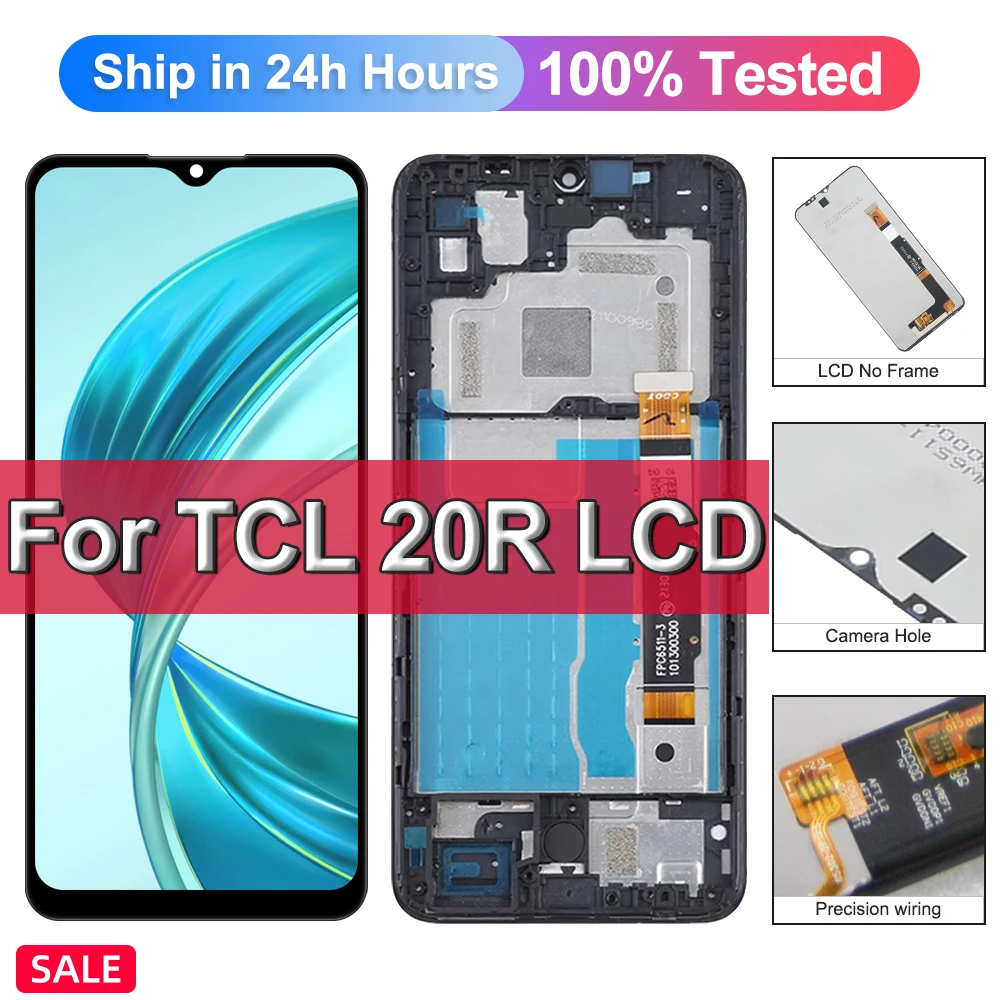 

20R Display For TCL 20R 5G T767H LCD Display Touch Screen Digitizer Digitizer Assembly For TCL 20 R Screen Replacement Parts