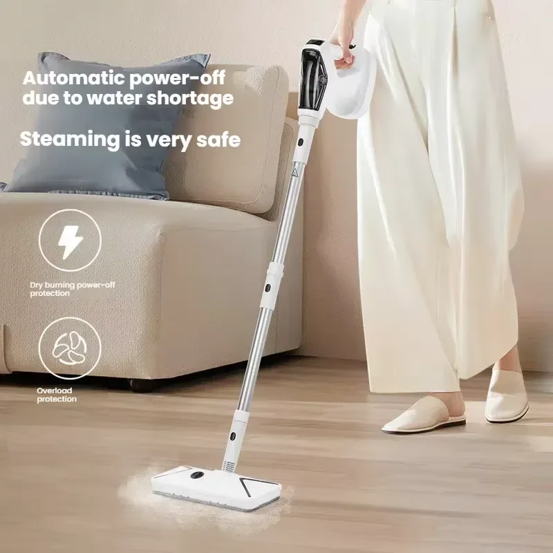 1500W Electric Steam Mop Handheld Washer Cleaner with Washing Pad Multi Purpose Floor Cleaning Tool for Home Kitchen Bathroom