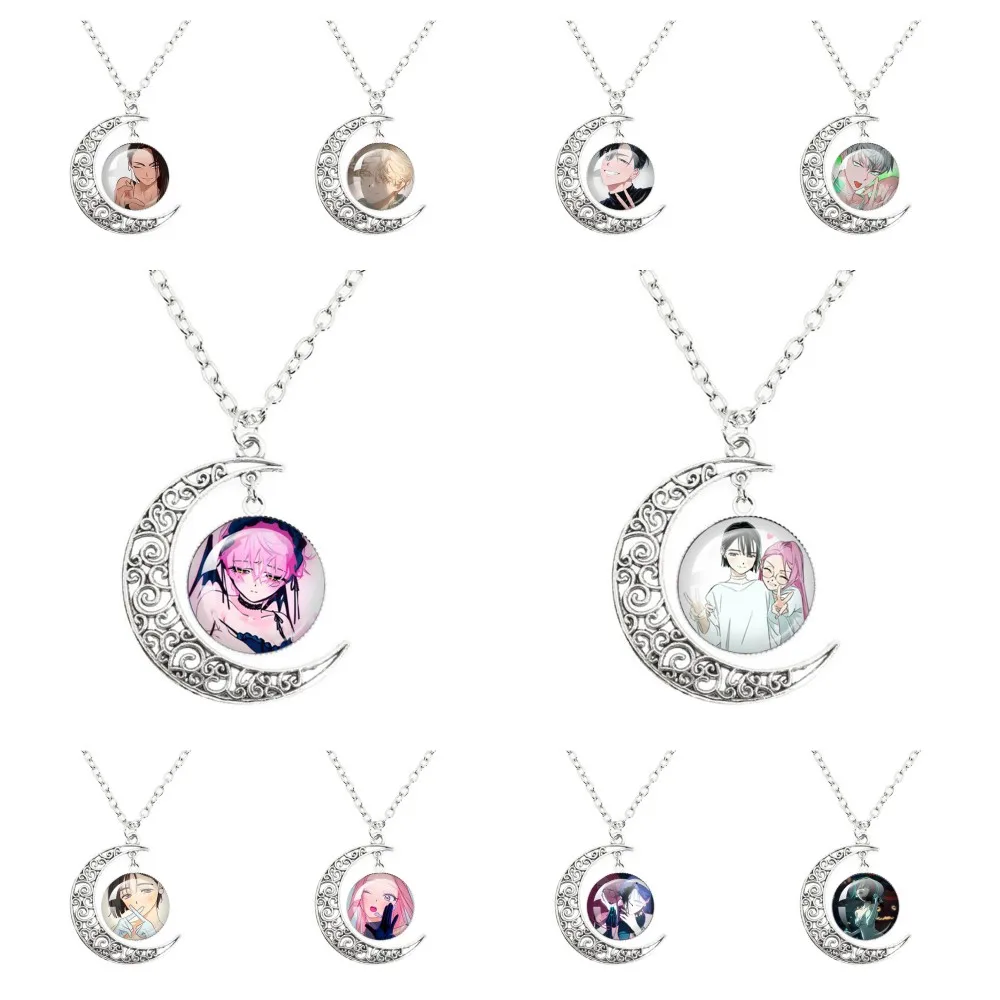 ALIEN STAGE Mizi Sua Till Ivan Hyuna Luka Moon Necklace Handmade Necklace Jewelry Accessories Glass Pendant Gifts