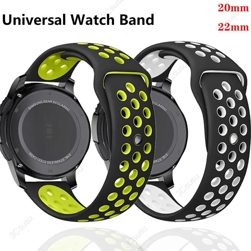 

22mm 20mm Watch Strap for Samsung Galaxy Watch 6 5 4 3 Classic 47mm 43mm Pro 45mm 40mm 44mm Silicon Bracelet Huawei GT/3/2 Band