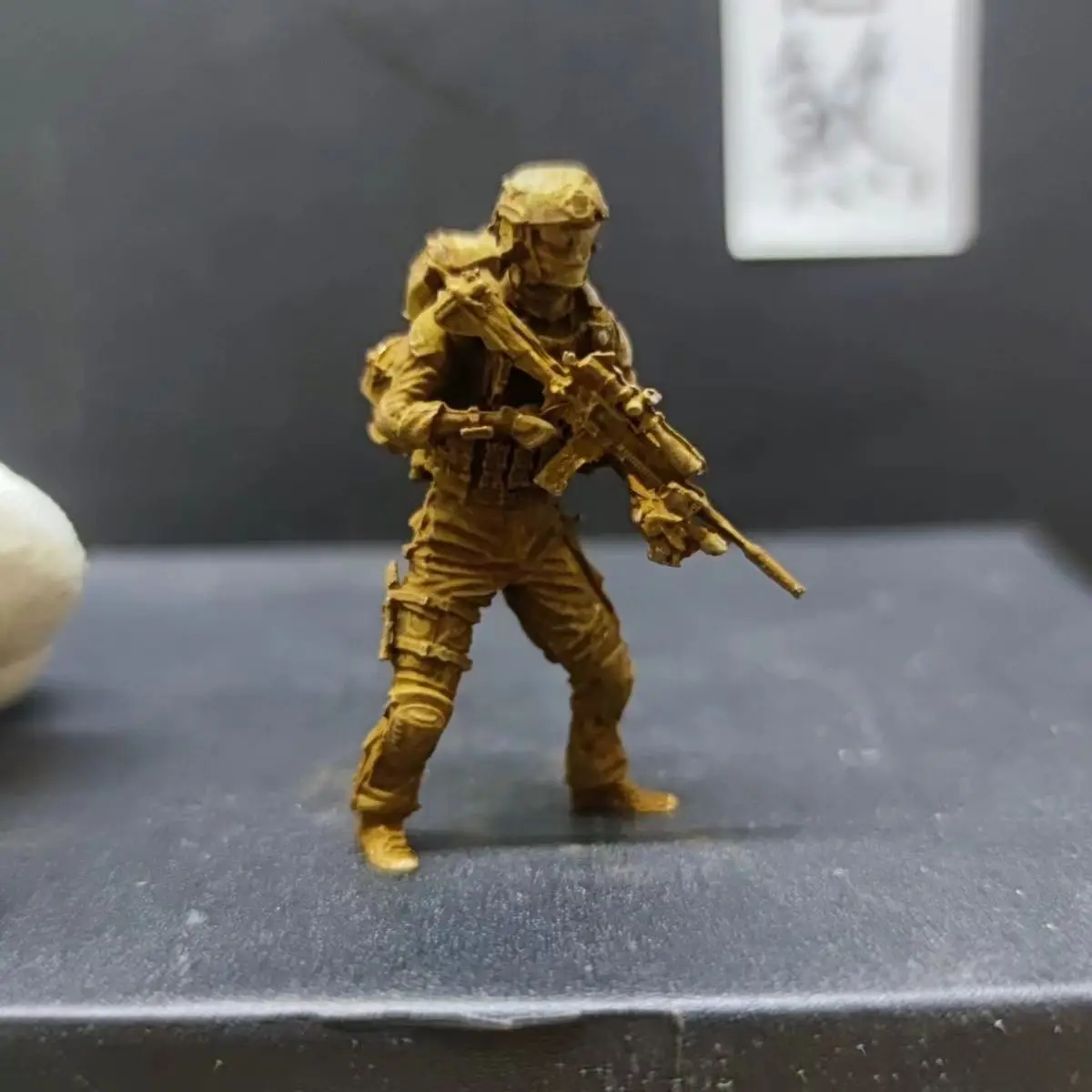 Military Sniper Special Forces Copper Soldier Model Assembly Kit with Weapons Home Decoration Ornament Statue for Collectors