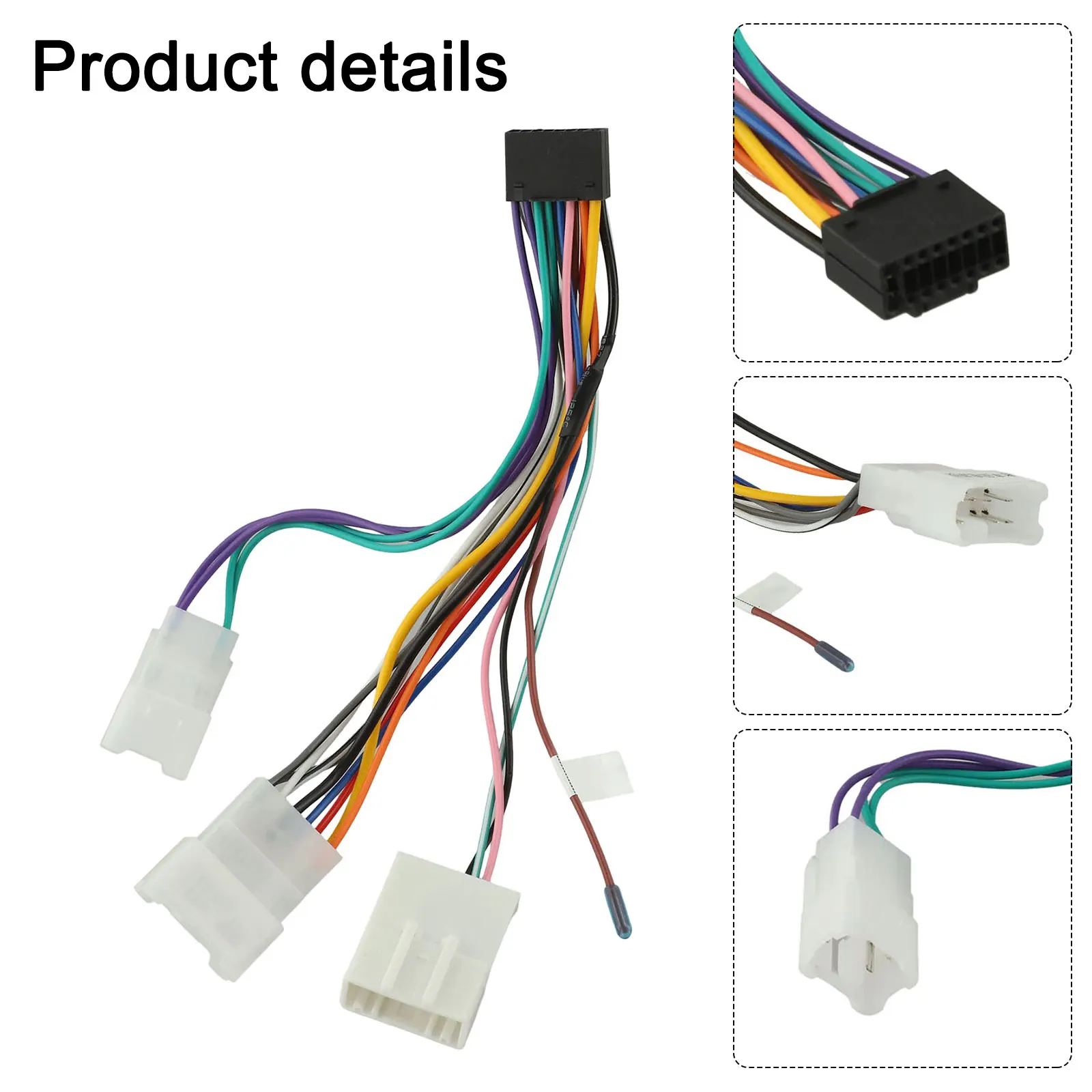 Vehicle -Stereo Upgrade Black White Car Wiring Harness Car -Stereo Adapter ABS Material Construction For Lexus