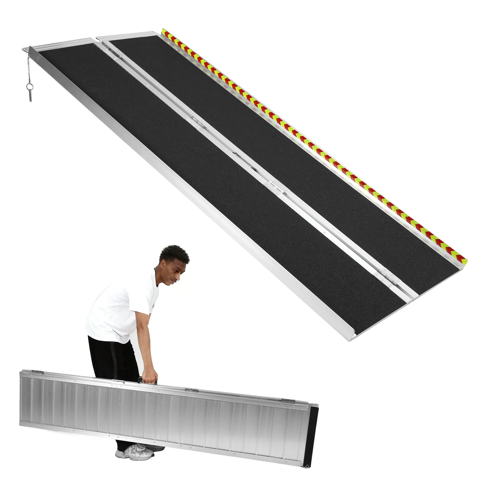 

Door Threshold Wheelchair Ramp Non-Slip Aluminum Folding Wheel Chair Ramp for Home Steps Stairs Entry Threshold Doorways