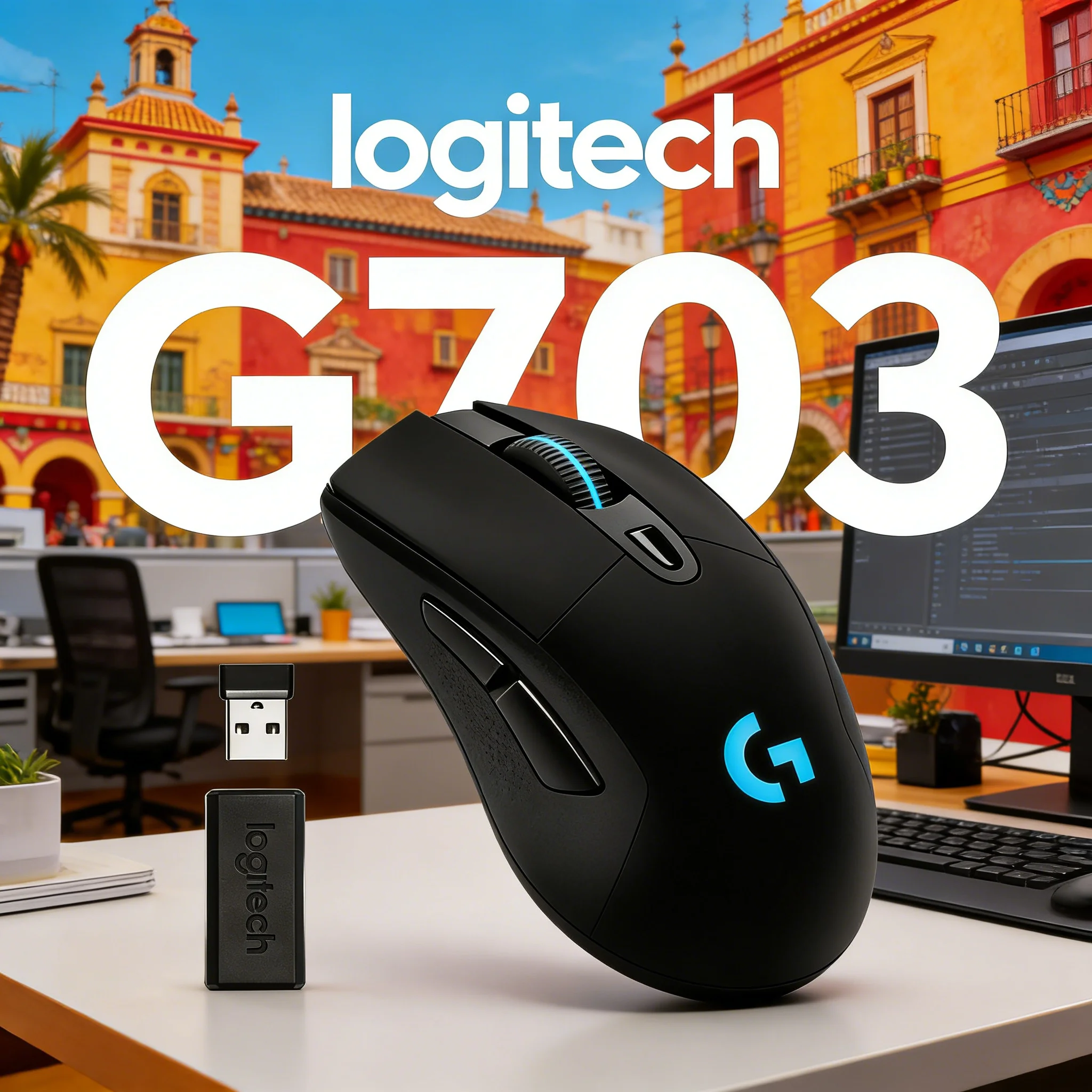 

Беспроводная игровая мышь Logitech G703 HERO Lightspeed RGB, 25600 DPI, легкая, эргономичная, готова к киберспорту, совместимость с POWERPLAY