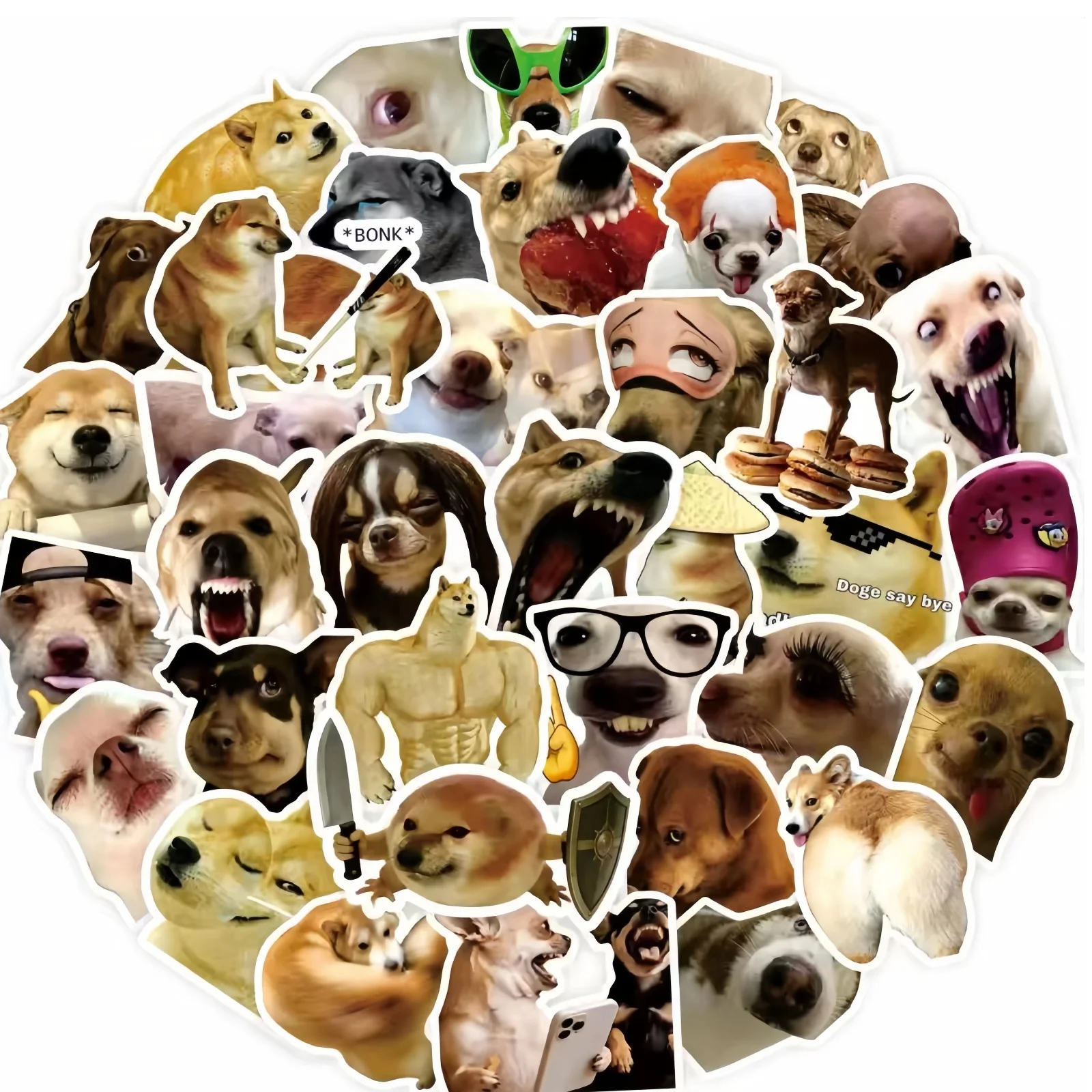 New Arrival 20/300 PCS Funny Dog Meme Stickers Cute Doge Aesthetic Decals for Water Bottle Laptop Phone Journal Scrapbook