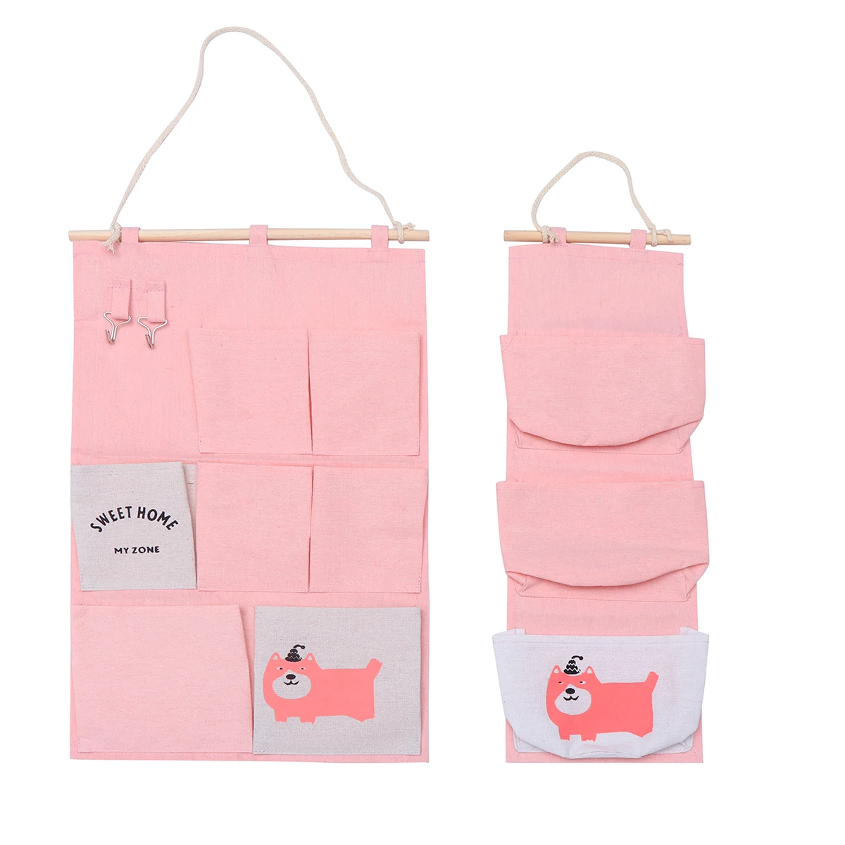 

Large 7 Pockets Small 3 Pockets Wall Hanging Storage Bag Waterproof Cotton Linen PE Material ganizer Sundries Pouch Key Hook
