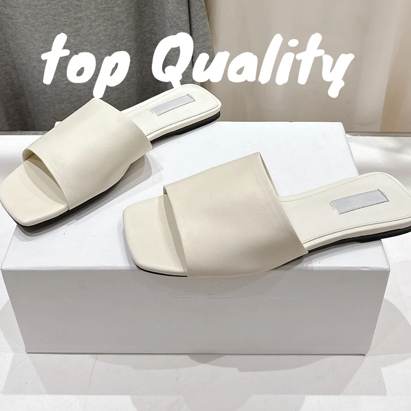 

2025 New SANDALS Women's slippers Leisure slippers Solid color leather material Shopping traveling Genuine leather sole