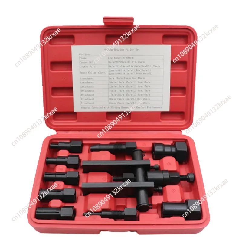 10pcs 8-25MM Inner Bearing Puller Extractor Set for Motorcycle Steel Universal 10 Collets Inside Bearing Removal Repair Tool Kit