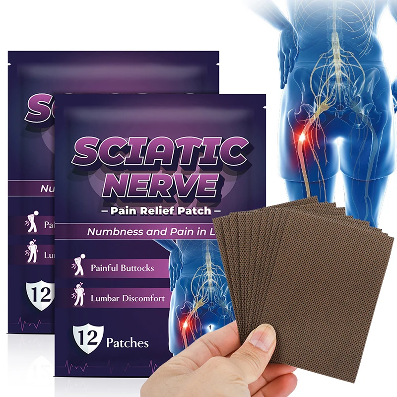 12Pcs Sumifun Sciatic Nerve Pain Relief Patch Piriformis Hip Massage Care Sticker Muscle Joint Orthopedic Ache Plaster