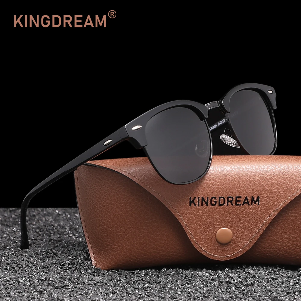 

KINGDREAM классические солнцезащитные очки в полуоправе для мужчин и женщин UV400 поляризационные солнцезащитные очки gafas De Sol Masculino
