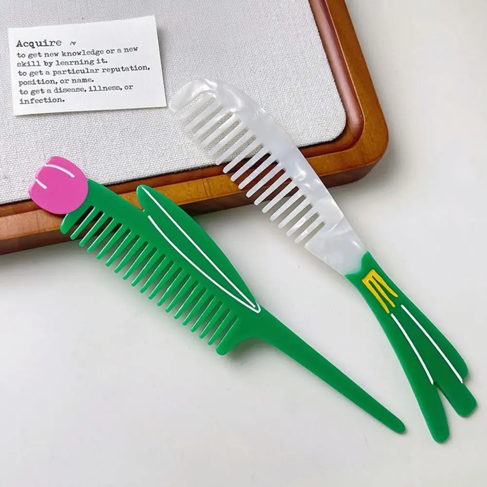 

Pointed Tail Comb Tulip Acetate Comb Cartoon Animal Makeup Comb Vegetable Flower Hairdressing Combs Student
