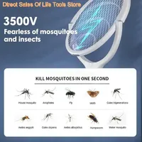 5 In 1 Fast Charging Racket Kill Fly Bug Safety Insulated Battery Powered Lamp ABS Adjustable Electric Mosquito Swatter