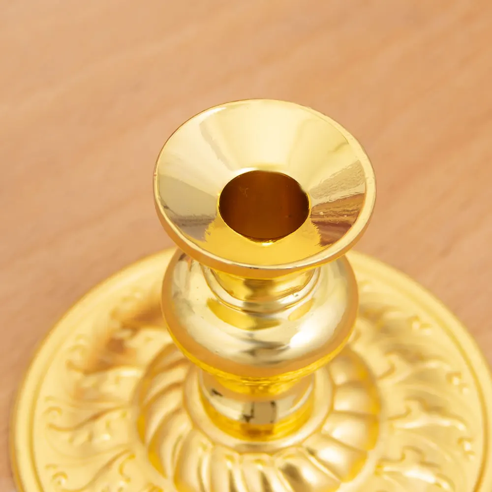 حامل شموع أرثوذكسية، حامل شموع ديكور ديني ذهبي، مصنوع من سبائك الزنك لرسومات الكنيسة والديكور الروحي المنزلي