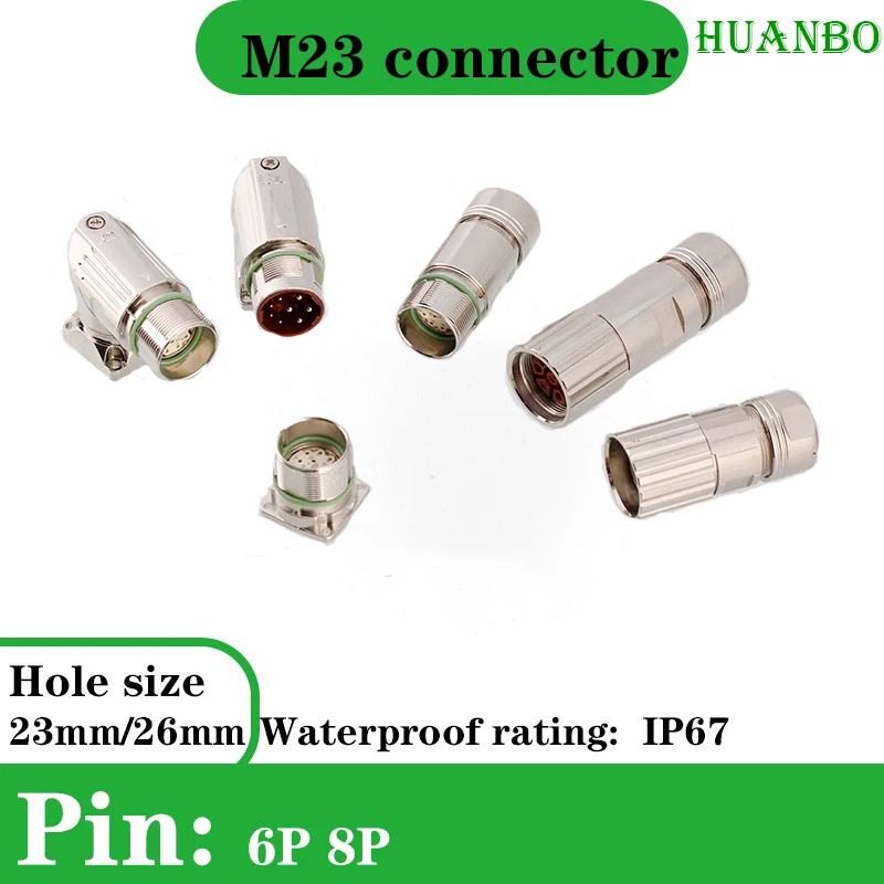 M923 Industrial Stainless M23 Encoder 6Pin 8Pin Aviation Connector Male Female Plug Socket Servo Motor Power Signal Adapter
