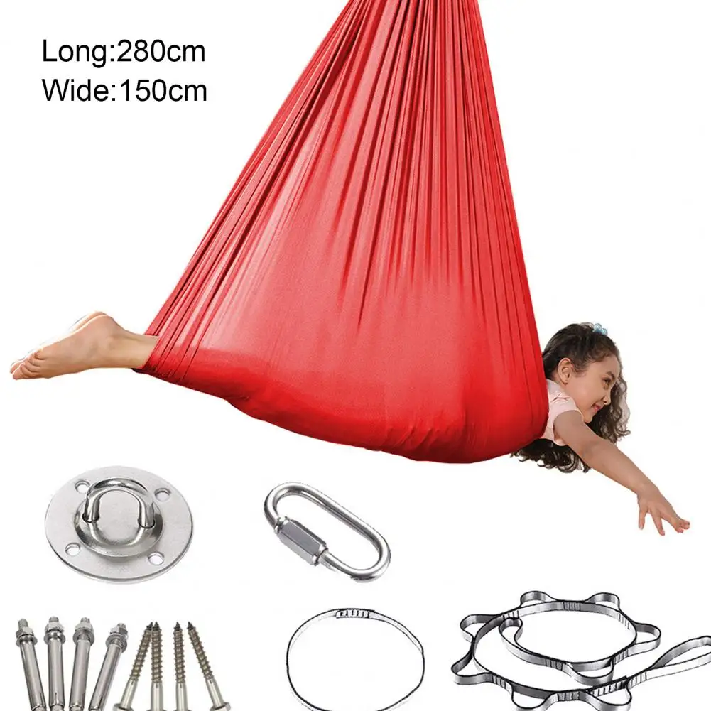 

Breathable Indoor Outdoor Swing Hammock Aerial Yoga Hanging Kit for Kids & Adults Anxiety Relief Stretch Ceiling Hammock