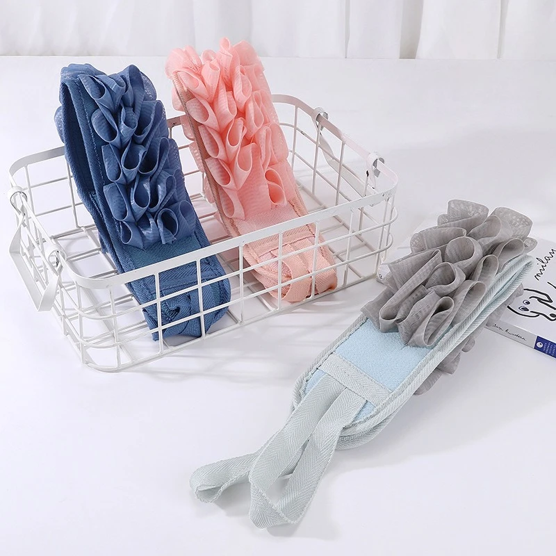Soft Long Back Scrub Bath Strap Towel Household Exfoliating Body Washer for Adults Daily Shower Bathroom Supply