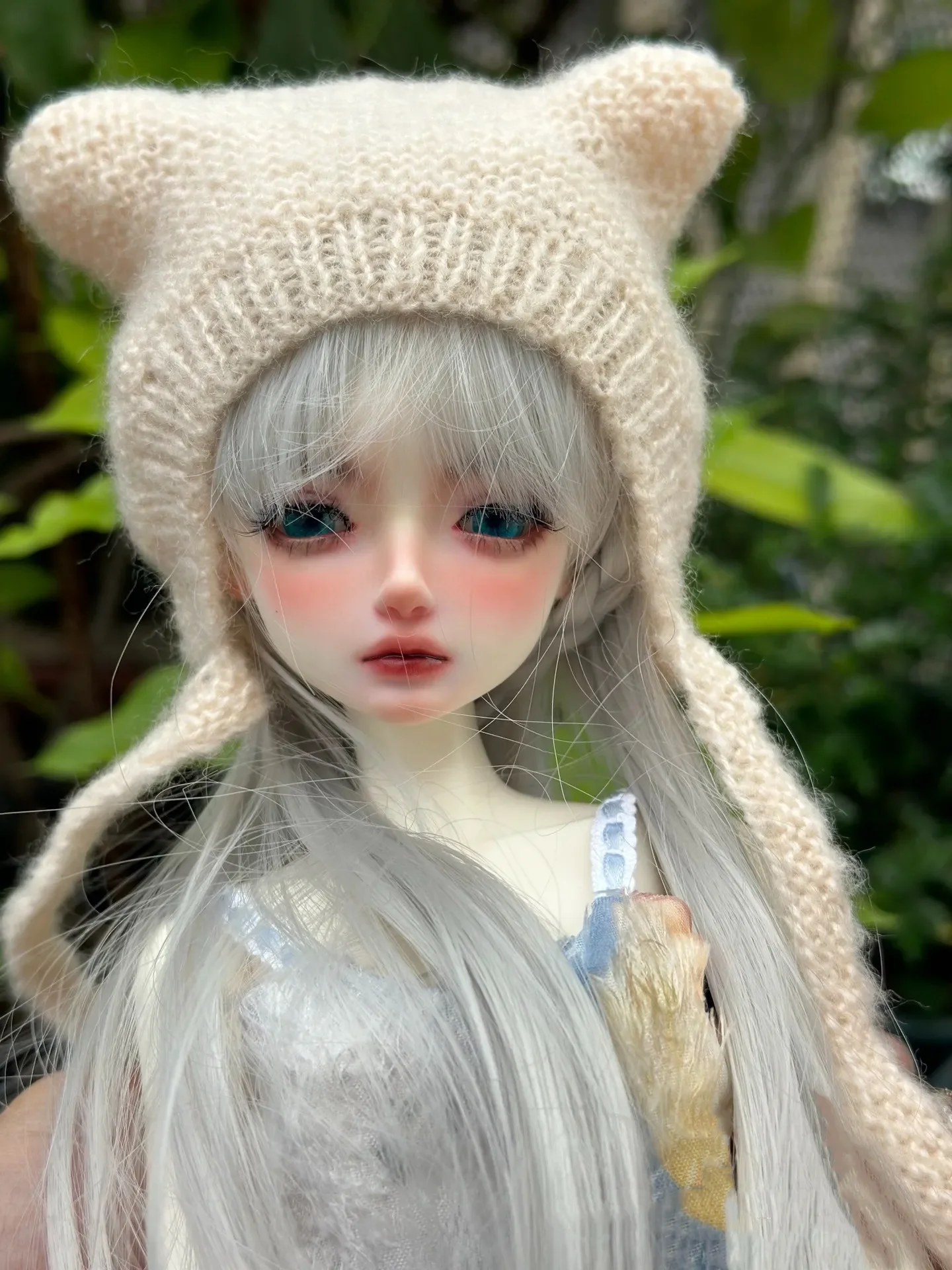 

Модные аксессуары ручной работы, шапка для куклы 1/4 BJD, вязаная плюшевая шапка с кошачьими ушками