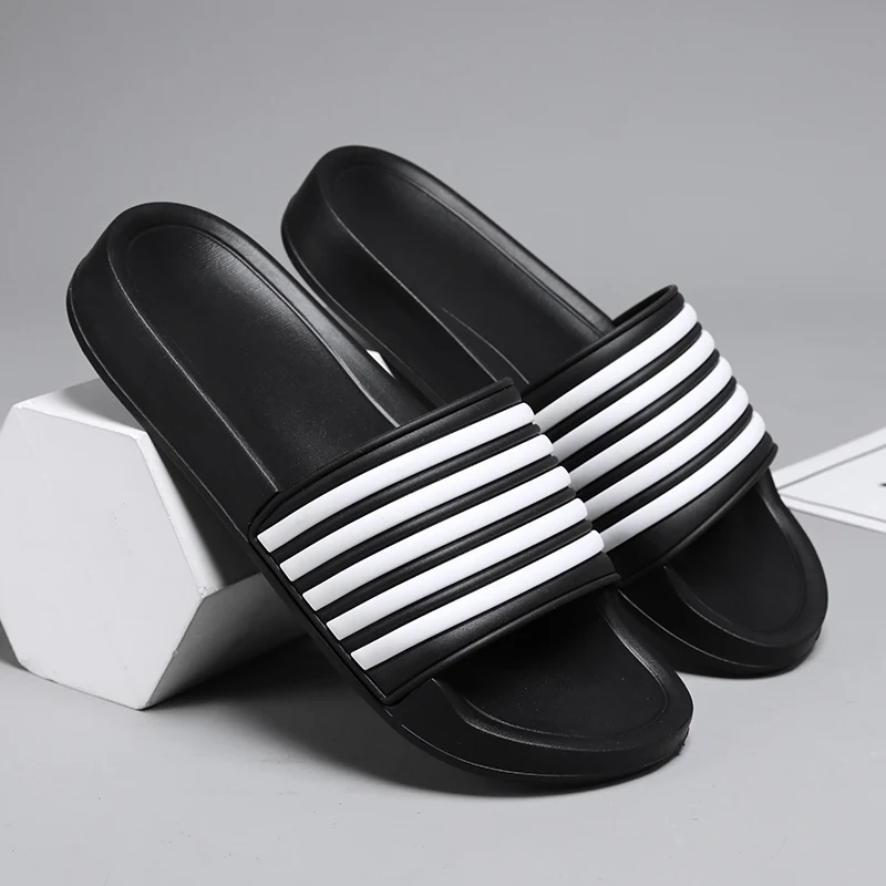 

Мужская обувь, женские тапочки в полоску, шлепанцы для бассейна, домашние шлепанцы, летние мужские тапочки, пляжные сандалии для пар, большие размеры, 46, 48, нескользящая обувь