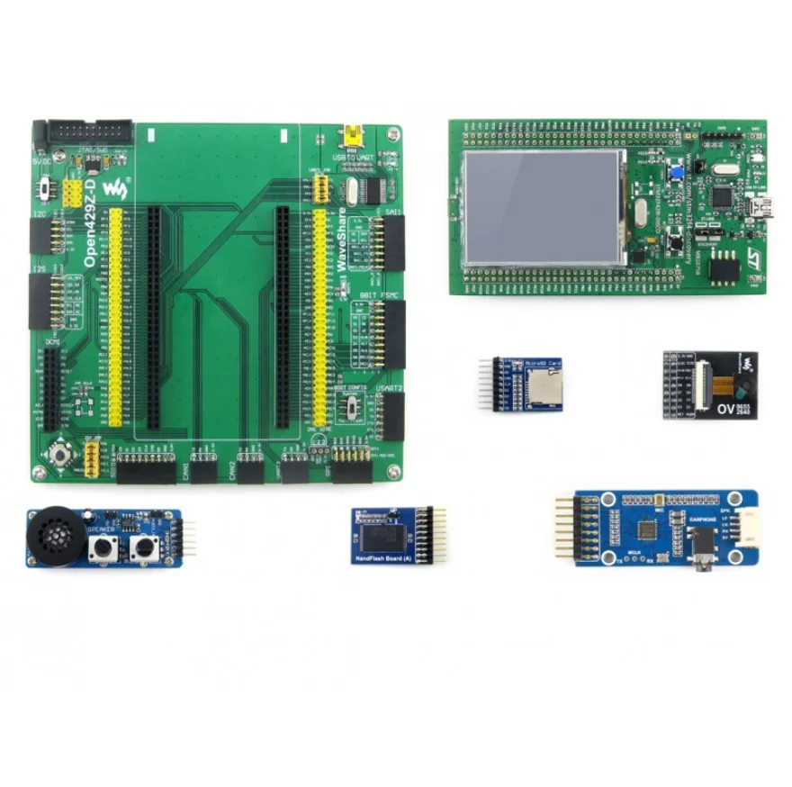 

32F429IDISCOVERY STM32 плата + 7 модулей комплекты STM32F429I STM32 Cortex M4 плата для разработки # Open429Z-D посылка