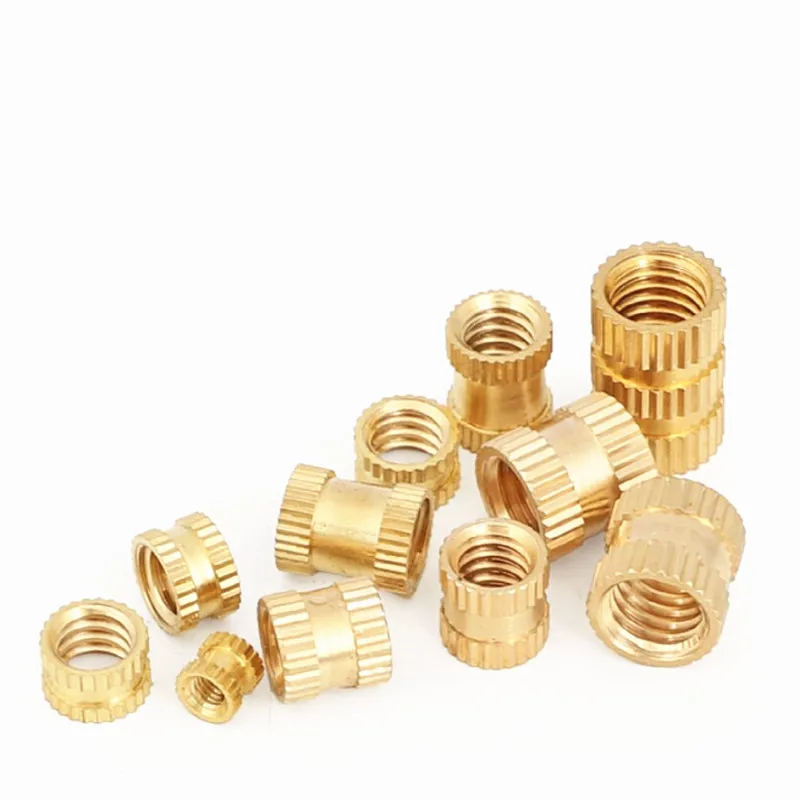 M1.2 M1.4 M1.6 M2 M2.5 M3 M4 M5 M6 Brass Insert Nut Threaded Injection Molding Brass Knurled Embedded Insert Nut Nutsert