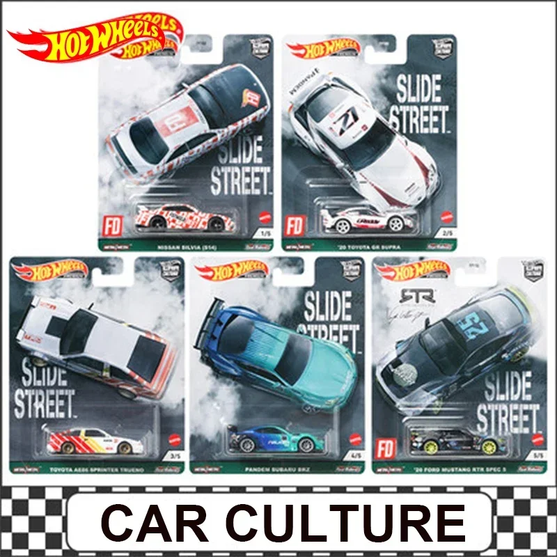 Original Hot Wheels Car Model Car Culture Slide Street 1 Stop Diecast 1/64 Subaru Ford Mustang Kids Toys for Boys Birthday Gift