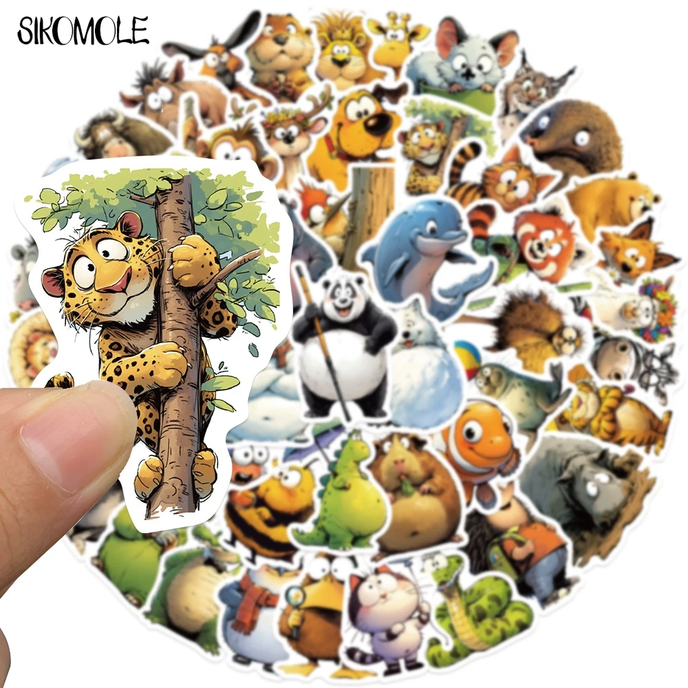 10/30/50PCS Funny Cartoon Animals MEME PVC Stickers Aesthetic DIY Decoration Toy Kid Travel Luggage Decal Graffiti Sticker Pack
