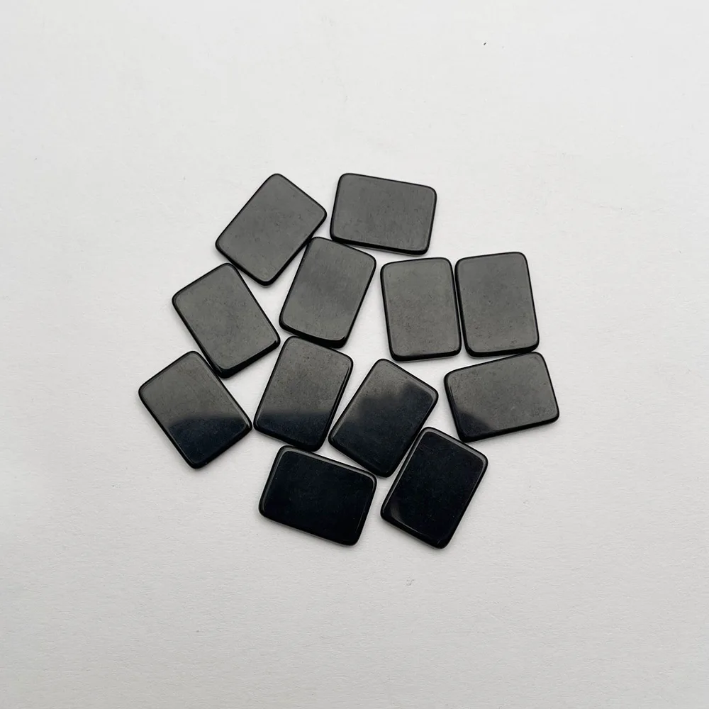 fashion Natural stone Obsidian Double flat bottom square cabochon about 12x17MM 12PCS Ring Earrings necklace diy Accessories